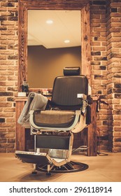 Client's chair in barber shop