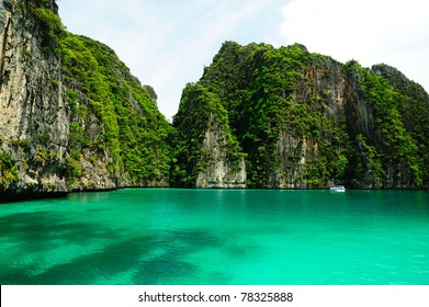 Cliff And The Clear Sea Phi Phi Leh Thailand