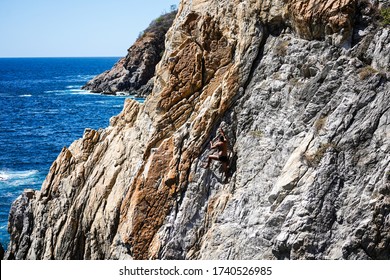 Cliff Diver In Acapulco, Mexico. 