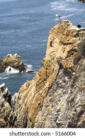 Cliff Diving In Acapulco, Mexico Jumping From The Top