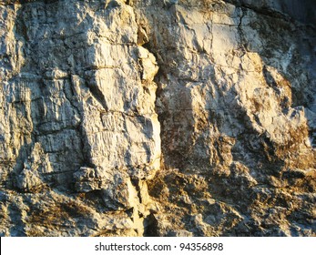 Cliff Face Close Up In France.