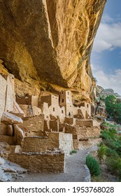 Cliff Palace In Mesa Verde National Park, Ruins Of An Anasazi Pueblo, Unesco World Heritage Site. Colorado, USA