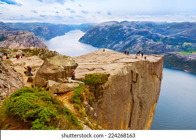 Cliff Preikestolen in fjord Lysefjord - Norway - nature and travel background - Shutterstock ID 224268163