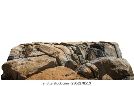 Cliff Rock isolated stand stage display on white background, Stone formation beach mountain, Broken Edge of chunk of Rock sea, Clipping paths  - Powered by Shutterstock