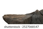 Cliff Rock Isolated white Background, Stone Podium formation, Rock mountain high edge well Space Design stage stand material montage your product display, Clipping paths