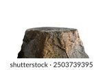 Cliff Rock mountain, Stone isolated on white background, Rock Podium stand well display product advertising on top, Clipping paths 