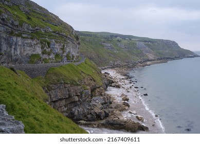 Cliff And Shore Of Snowdon Mountain, Wales, UK