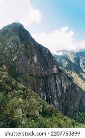 Cliff Side Of Machu Picchu Mountain