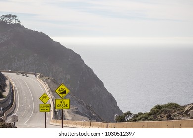 Cliff Side Road Winding By The Sea