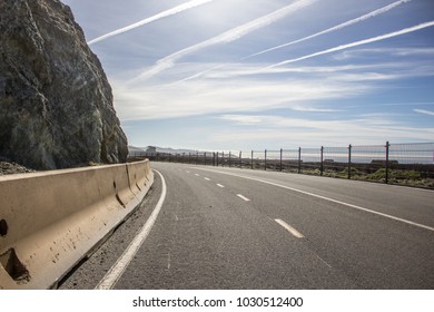 Cliff Side Road Winding By The Sea