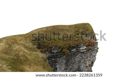 cliff stone isolated on white background.