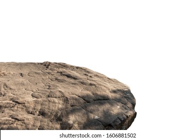 Cliff stone located part of the mountain rock isolated on white background. - Shutterstock ID 1606881502