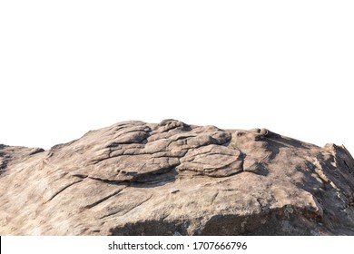 Cliff stone located part the mountain rock isolated white background 