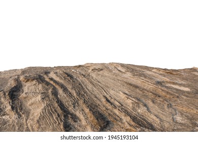Cliff stone located part of the mountain rock isolated on white background. - Shutterstock ID 1945193104
