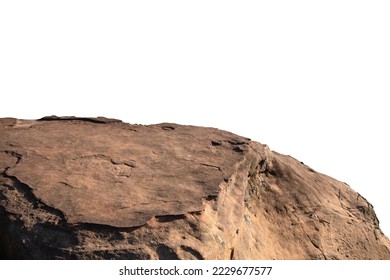 Cliff stone located part of the mountain rock isolated on white background. - Shutterstock ID 2229677577