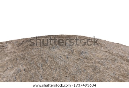 Cliff stone located part of the mountain rock isolated on white background.Clipping path.
