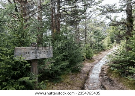 Cliff Tops Trail Sign near Mount LeConte