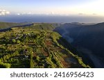 Cliff village near river canyon, Grand Coude, Reunion Island