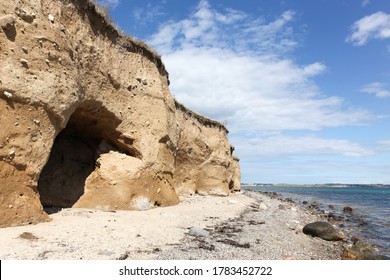 Cliffed Coast In Tuno Island, Denmark