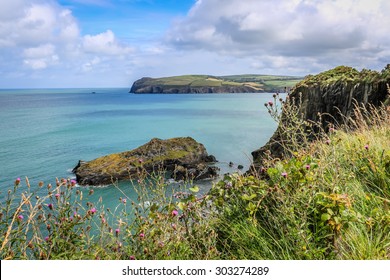 Cliffs, coastline and the ocean in the British Isles. Image taken in Newport, Pembrokeshire, Wales. 