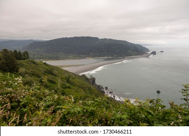 Cliffs, Estuary And Pacific Ocean At The Mouth Of The Klamath River