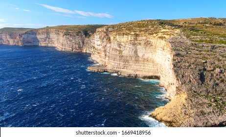 The Cliffs Of Gozo Malta From Above - Aerial Photography