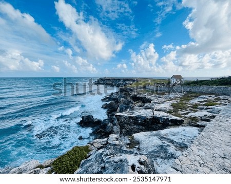 Similar – Image, Stock Photo Majestic cliffs at Playa de las Catedrales beach in Spain
