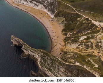 Cliffs and ocean view from above 