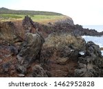 Cliffs on Easter Island (Rapa Nui), Chile