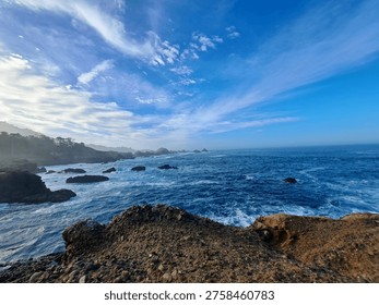 cliffs, rugged, dramatic, coastal, windswept, rocky, steep, towering, ocean, waves, crashing, erosion, jagged, horizon, wild, natural, scenic, breathtaking, misty, windy, saltwater, shoreline, precipice, height, abyss, panoramic, remote, untamed, serene, vast, geological, strata, layers, ancient, formation, edge, vertical, sheer, drop, foam, tide, seascape, isolation, beauty, powerful, nature, erosion, winds, spray