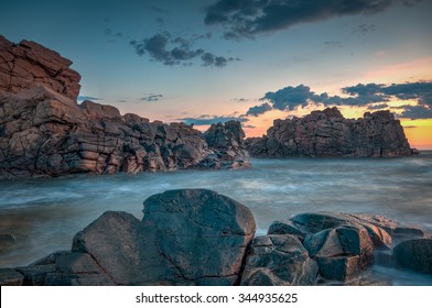 Cliffs in sunset