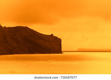 cliffs at sunset