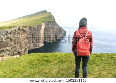 Similar – Image, Stock Photo Cliffs of Moher, woman, hiking