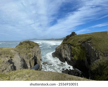 Cliffside Ocean View on a Chilly Day  - Powered by Shutterstock