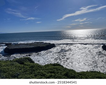 Cliffside Ocean View with Rocks and Skyline - Powered by Shutterstock