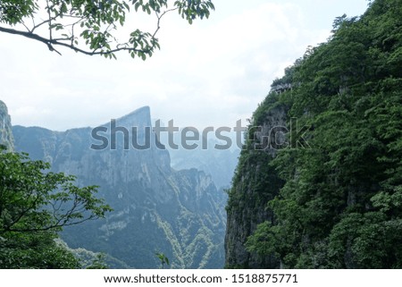 cliffside path at tianmen mountain