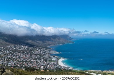 Clifton - Cape Town Coast With Drooping Clouds From Table Mountain