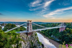 Clifton Suspension Bridge, Bristol, Royaume-Uni, Coucher De Soleil 