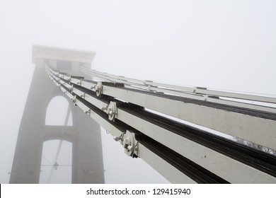 Clifton Suspension bridge cables in the early morning mist - Powered by Shutterstock