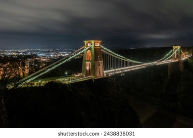 Clifton Suspension Bridge at night with light trails - Powered by Shutterstock