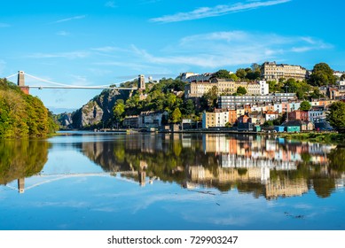 Clifton Suspension Bridge with Clifton and reflection, Bristol UK - Powered by Shutterstock