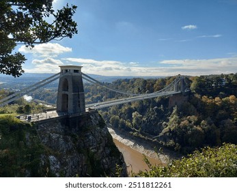 Cliftonville suspension Bridge, Bristol. View from the observatory. - Powered by Shutterstock