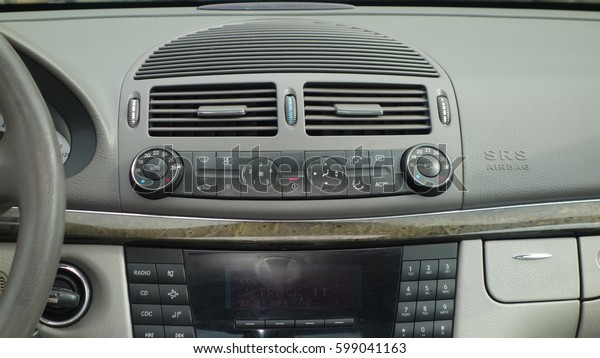Climate control\
dashboard unit, ventilation, temperature panel, buttons, design and\
technology, beige\
colour,
