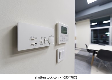 Climate Control On Office Wall, Selective Focus