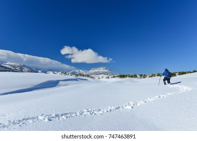 climber alone in winter