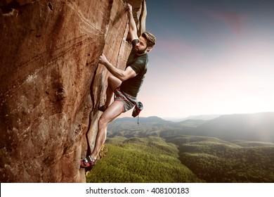 Climber On A Cliff