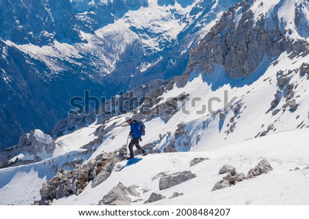 Similar – Hiker on the Zugspitze