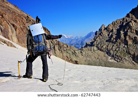 Hiker photographs the landscape