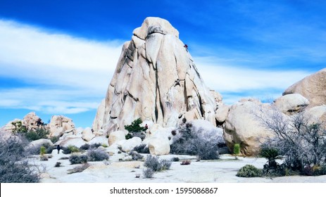 Climbers On Old Woman Rock, Joshua Tree National Park, California