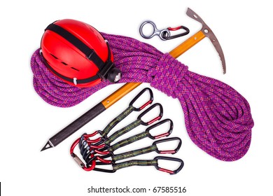 Climbing Equipment Isolated On White Background